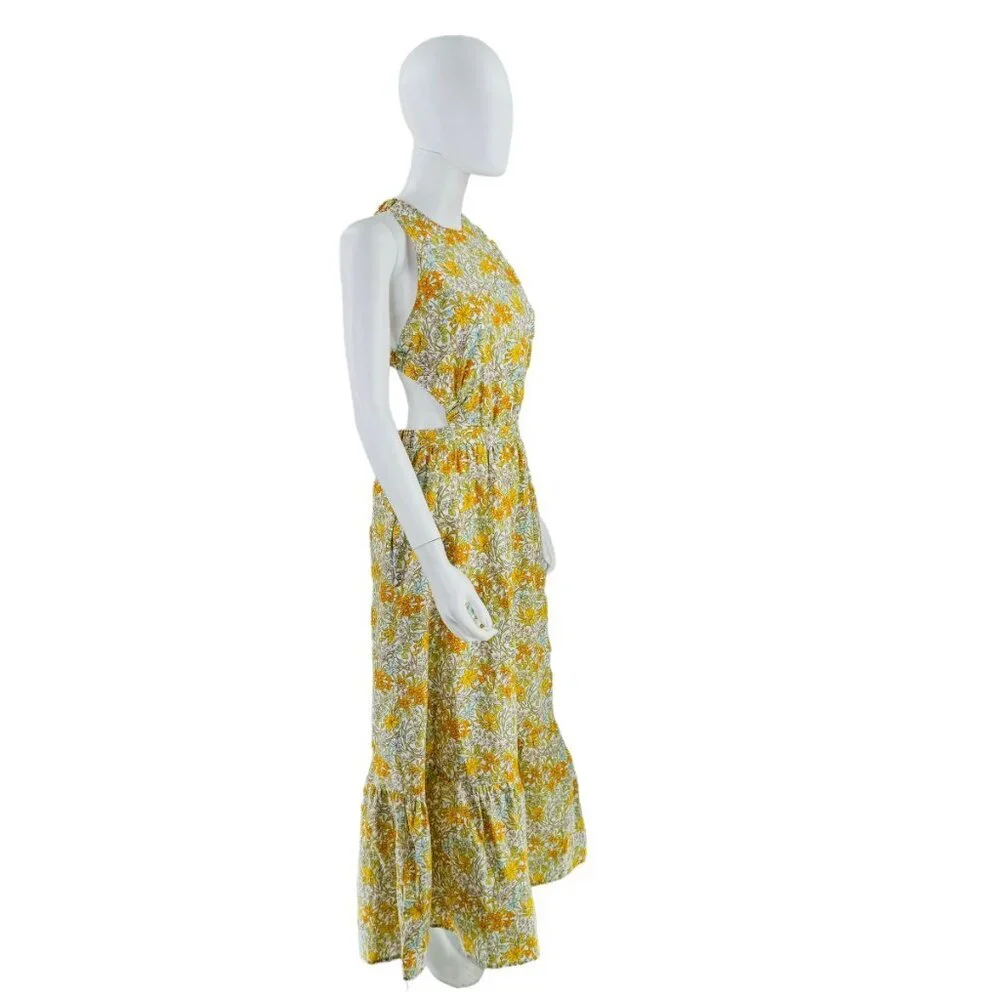 Hyacinth House NEW Yellow Pastel Retro Floral Maggie Maxi Dress Size Small - Picture 4 of 9